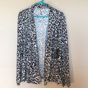 Kim Rogers animal print lightweight cardig…